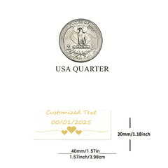 Custom Golden Transparent Heart Stickers - 40x30mm - Wedding Labels