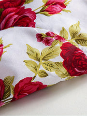 Blooming Flower Print Boys Top Short Sleeve Lapel Shirt for Summer