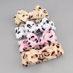 Soft Coral Fleece Bow Hair Band for Women