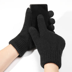 Double Layered Plush Knitted Touch Screen Gloves for Parties & Activities