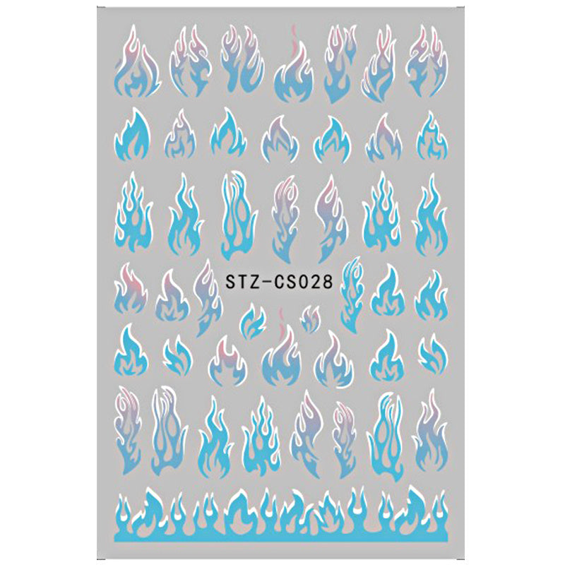 3D Holographic Flame Nail Art Stickers for DIY Nail Decoration