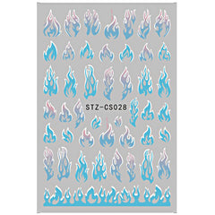 3D Holographic Flame Nail Art Stickers for DIY Nail Decoration