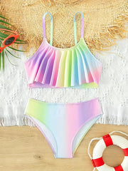 Girls' Leopard Print Bikini - Stylish Swimwear for Summer Fun