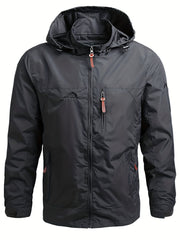 Men's Lightweight Hooded Windbreaker Jacket for Spring Fall