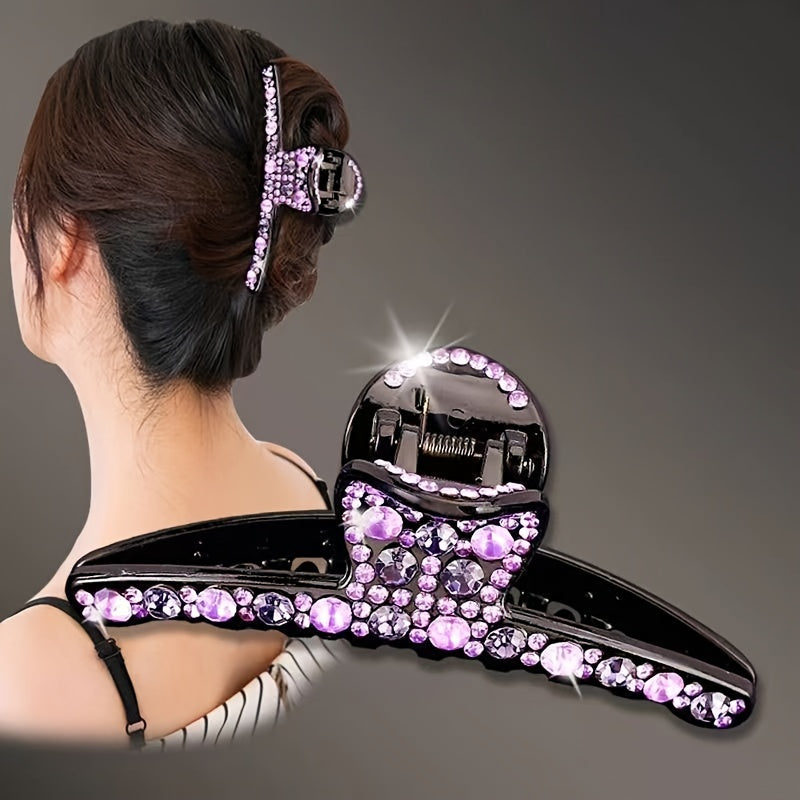 Rhinestone Hair Claw Clip Strong Hold Hair Jaw Clip