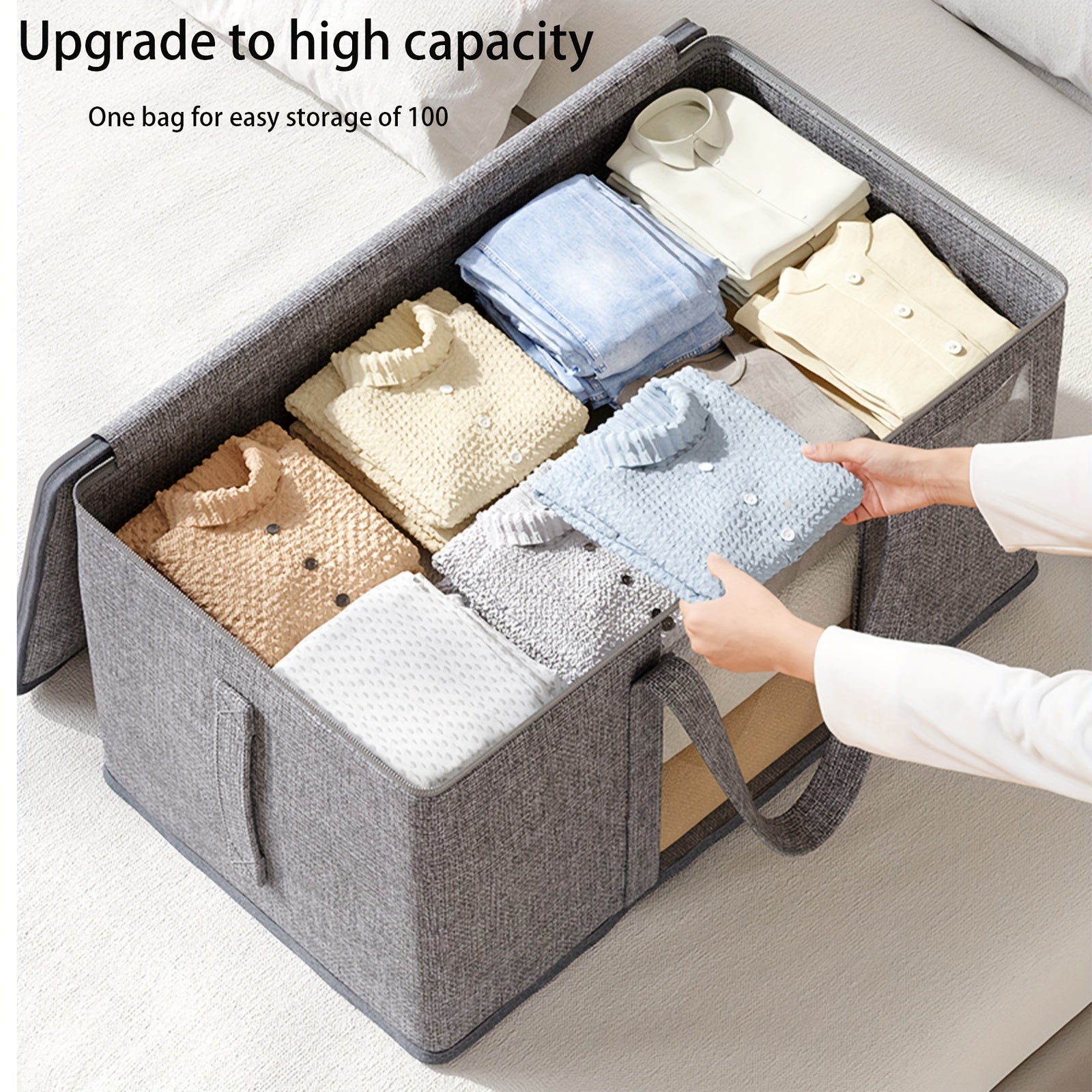Quilts Storage Bag Large Capacity Container Bag with Handles & Window