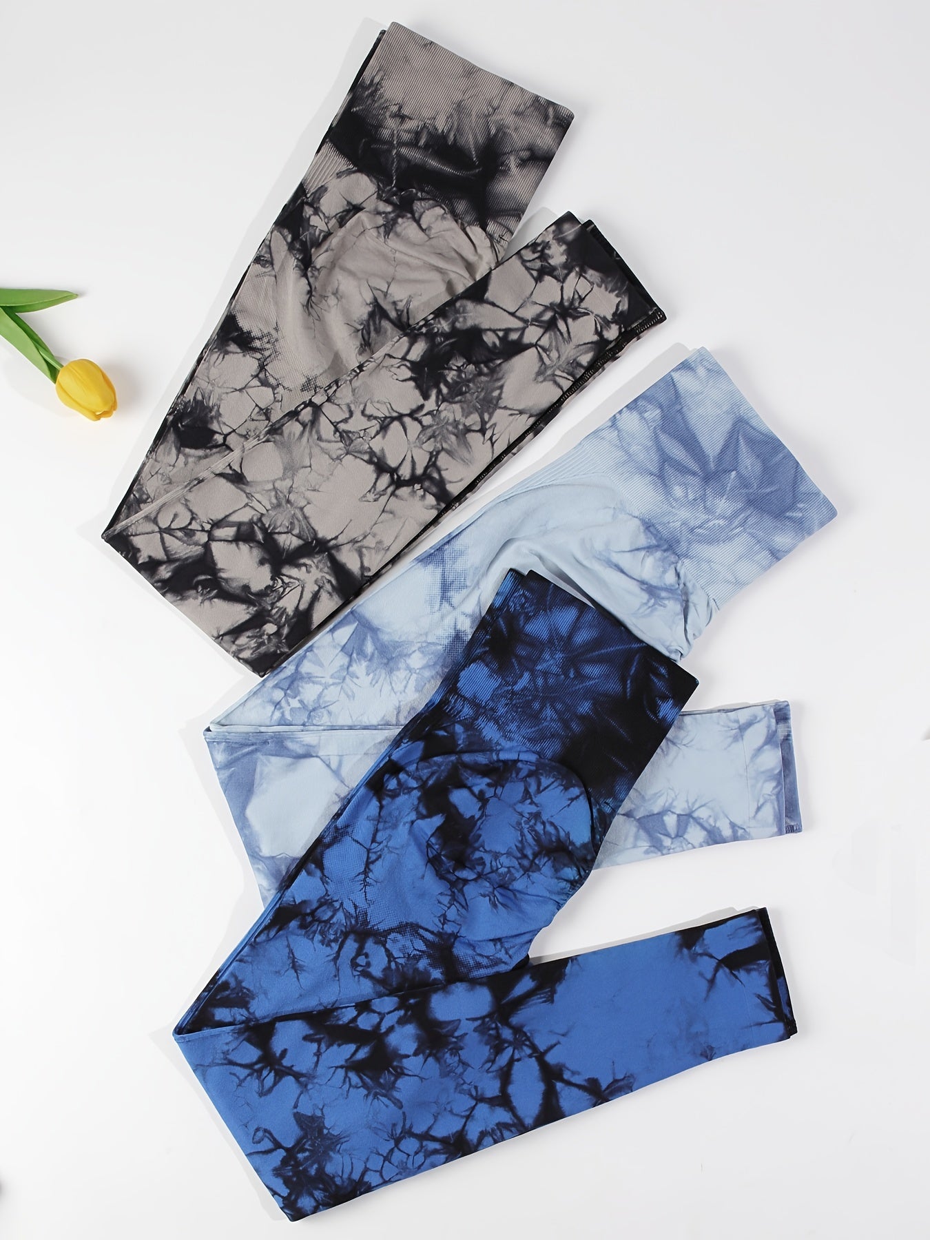 Women's Tie Dye Leggings 3 Pack - High Waist Legging