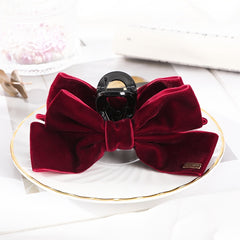 Velvet Bow Hair Claw Clip Non Slip Strong Hold Grip Hair Jaw Clip