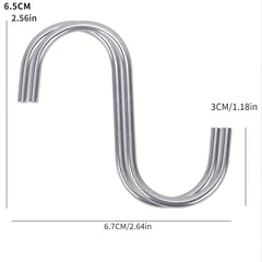 10pcs Stainless Steel Kitchen Storage Hooks Hangers
