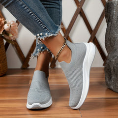 Rhinestone Decor Sneakers Breathable Outdoor Shoes Lightweight Walking Shoes
