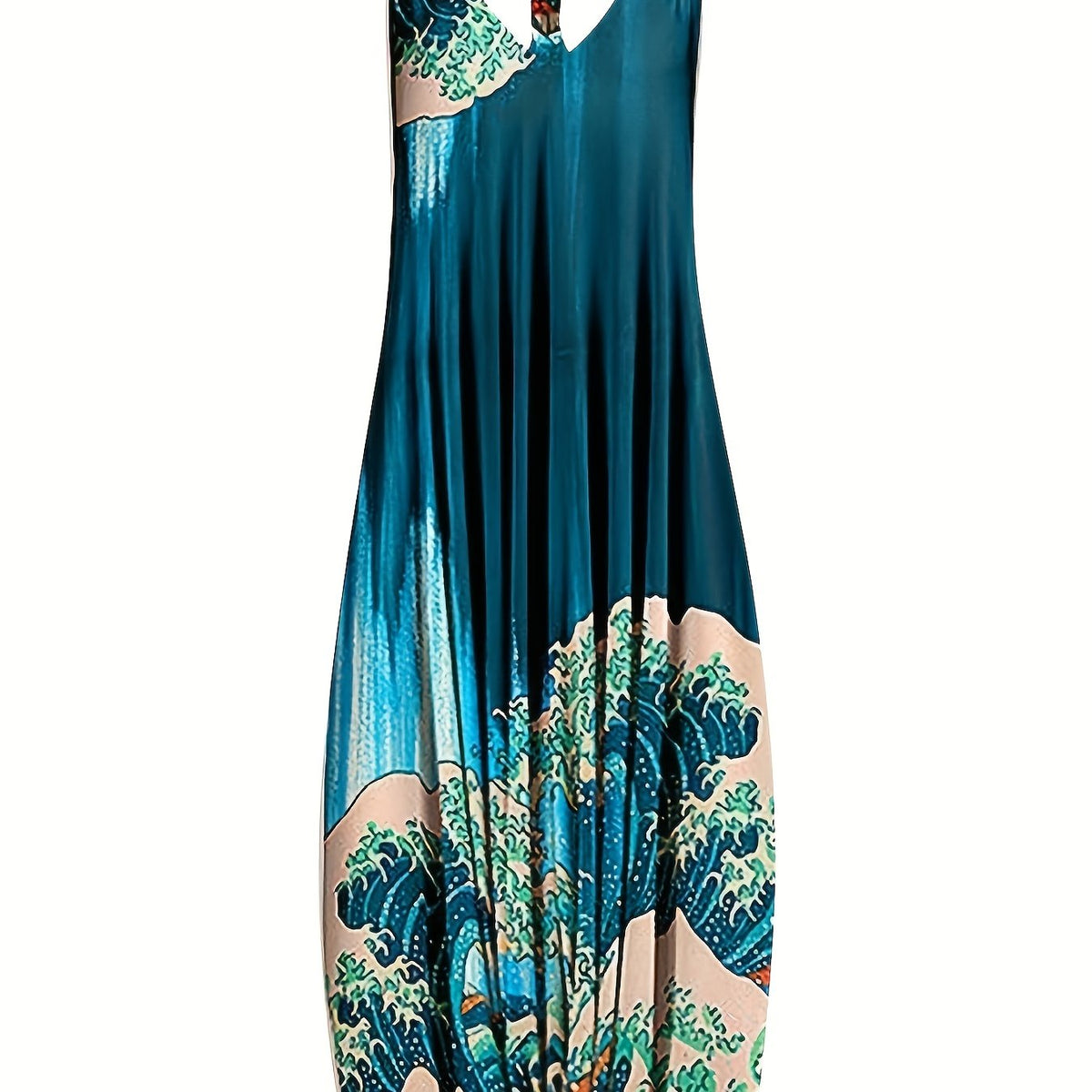  Graphic Print Drop Crotch Jumpsuit