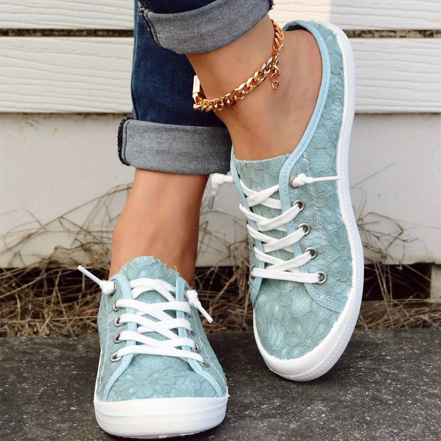 Women's Canvas Lace-Up Comfy Shoes