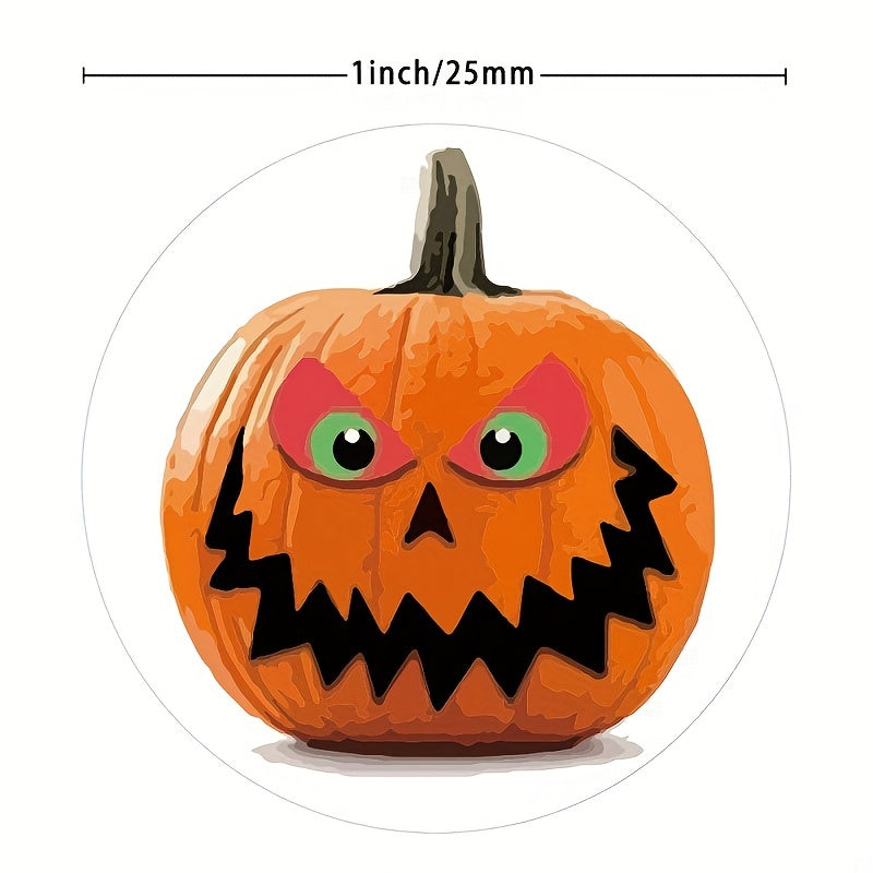 500 Halloween Pumpkin Cartoon Meme Stickers Roll