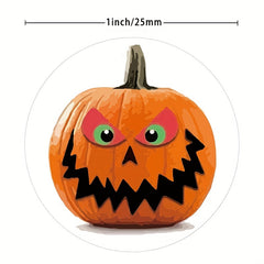 500 Halloween Pumpkin Cartoon Meme Stickers Roll