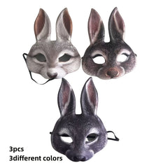 Men's Rabbit Plush Mask Halloween Cosplay Party Prop