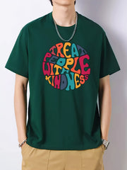 Men's Colorful Brain Pattern Print Slim Fit T-shirt