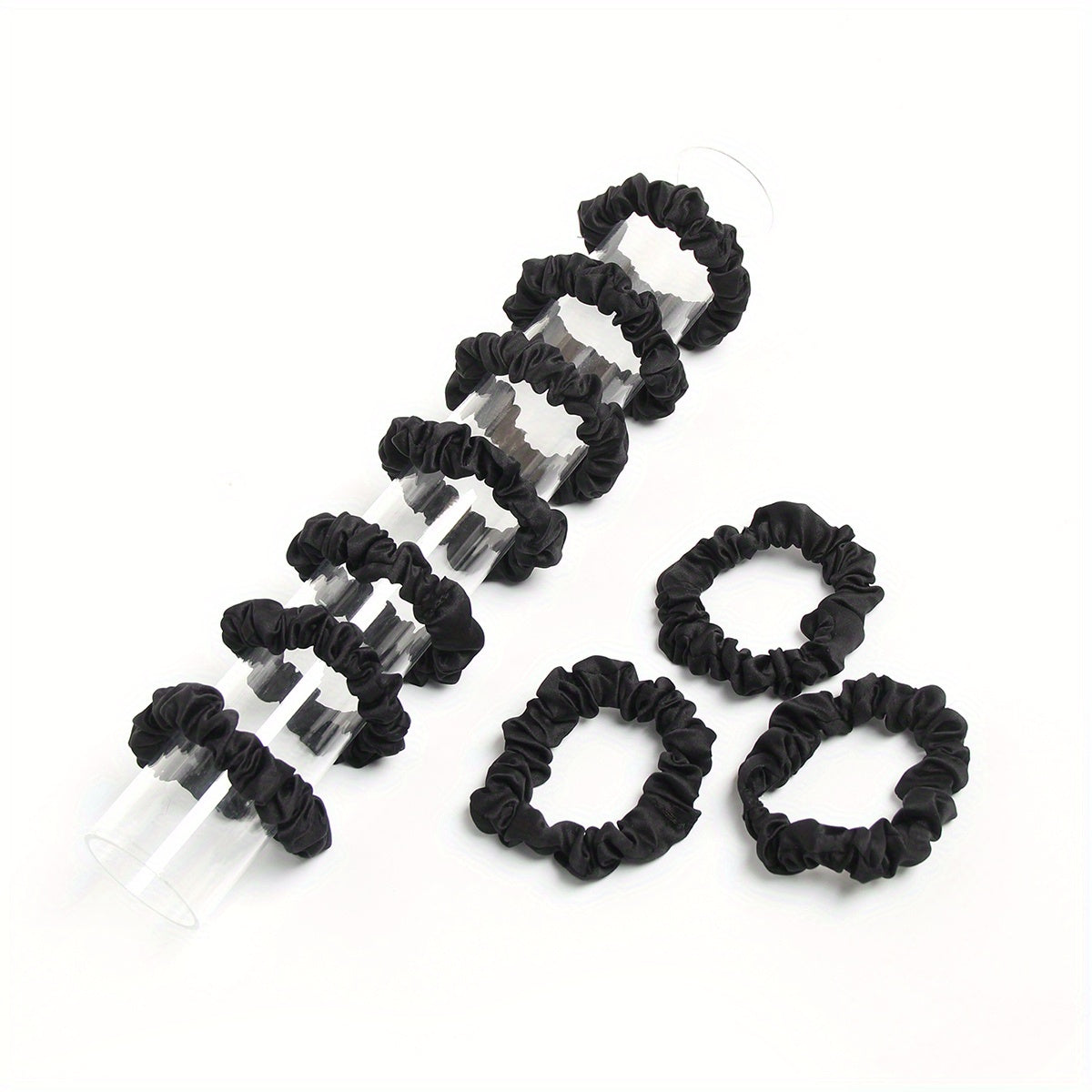 10pcs Plant Dyed Thin Silk Scrunchies Natural Hair Tie