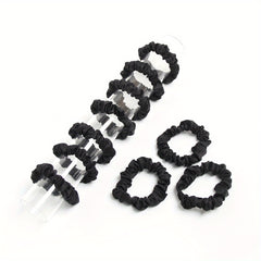 10pcs Plant Dyed Thin Silk Scrunchies Natural Hair Tie