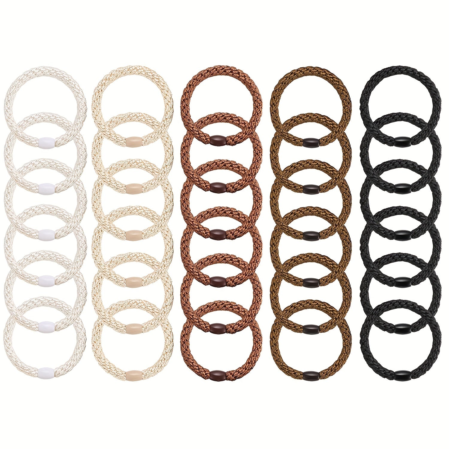 30pcs Braided Hair Ties Elastic Ponytail Holder Hair Rope Hair Accessories