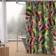 Money Shower Curtain Cash Theme Bathroom Decor Waterproof Polyester