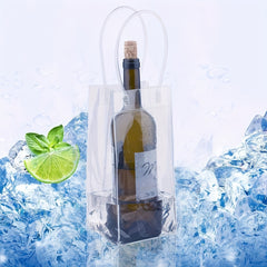 12pcs PVC Wine Bags Ice Wine Pouch With Handle