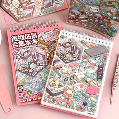 20 Scene Backdrops 25 Die Cut Stickers 1 Tweezers Mini 3D Scene Collection