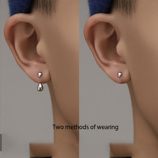 Retro Water Drop Ear Studs Men's Earrings Hip Hop Style
