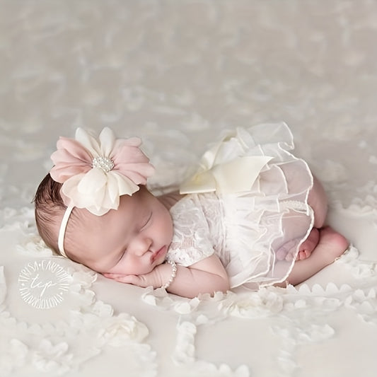 Baby Girls Lace Costume Photography Props Set Newborn Shower Baby Keepsake