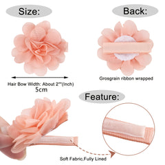 40pcs Chiffon Flower Hair Clips Bowknot Clips for Baby Girls