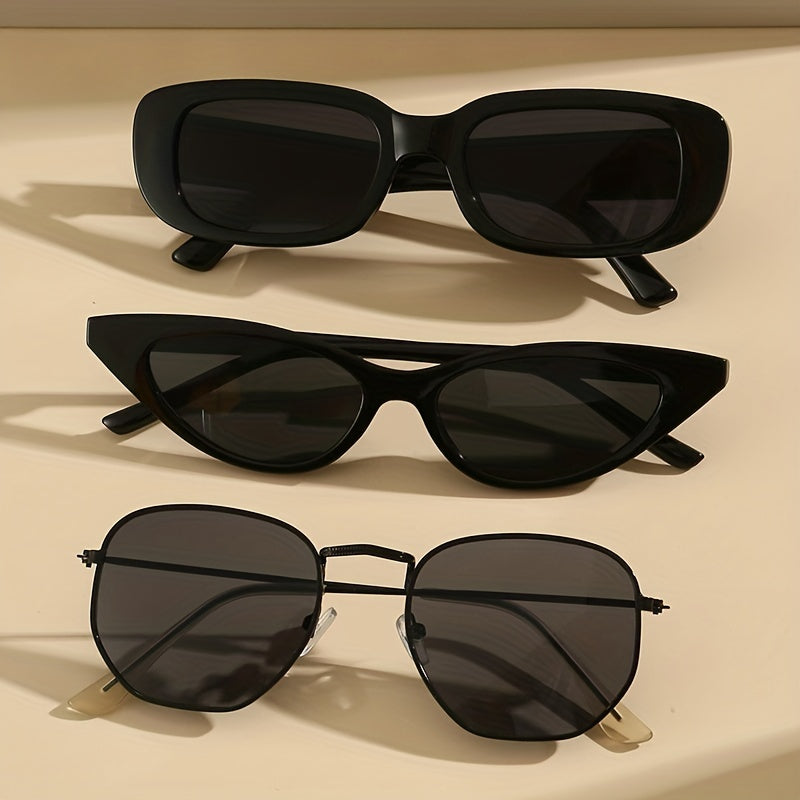 3 Pairs UV400 Sunglasses Anti Glare Men Women Vacation Beach Travel