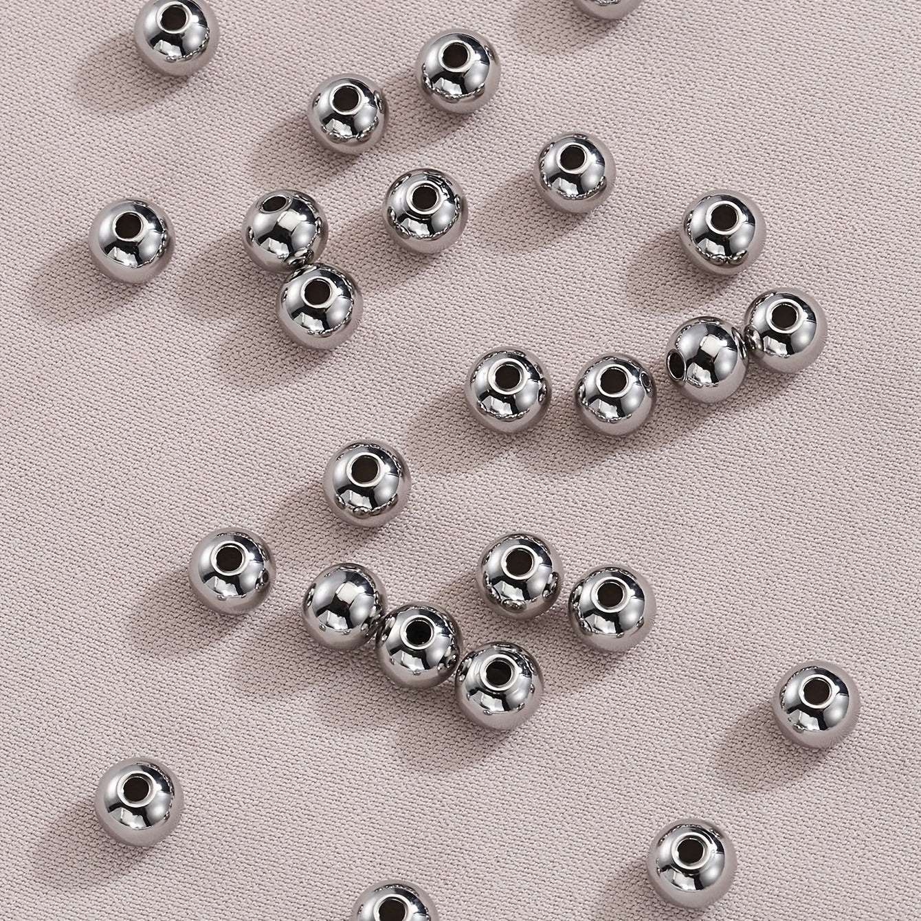100pcs Stainless Steel Beads Big Hole Spacer Beads For Jewelry Making