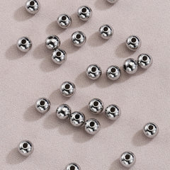 100pcs Stainless Steel Beads Big Hole Spacer Beads For Jewelry Making