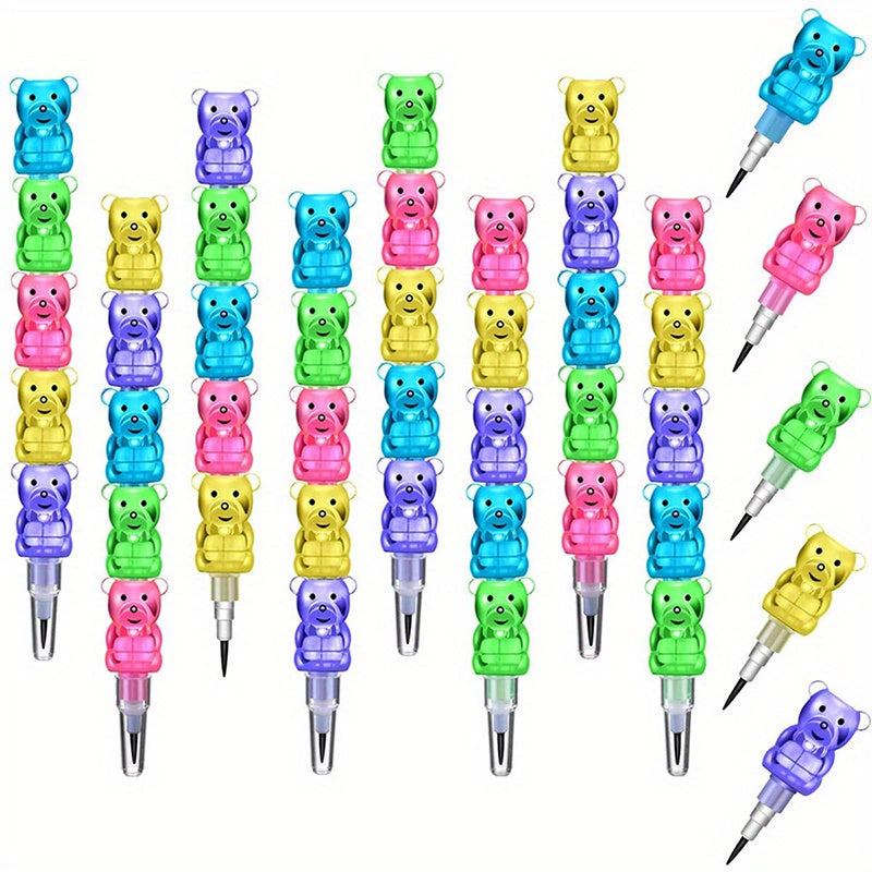 12pcs Stackable Bear Pencils Back to School Supplies Kids Party Favors