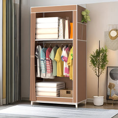 2-layer Clothing Storage Cabinet - Easy to Assemble Storage Wardrobe - 3 Colors