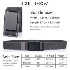 Men's Metal Magnetic Buckle Elastic Belt 3 Wide