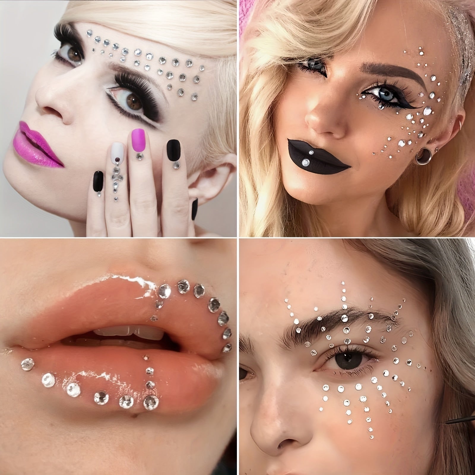 Transparent Gemstone Stickers For Face - Self Adhesive Rhinestones