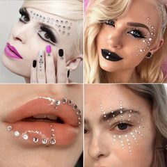 Transparent Gemstone Stickers For Face - Self Adhesive Rhinestones