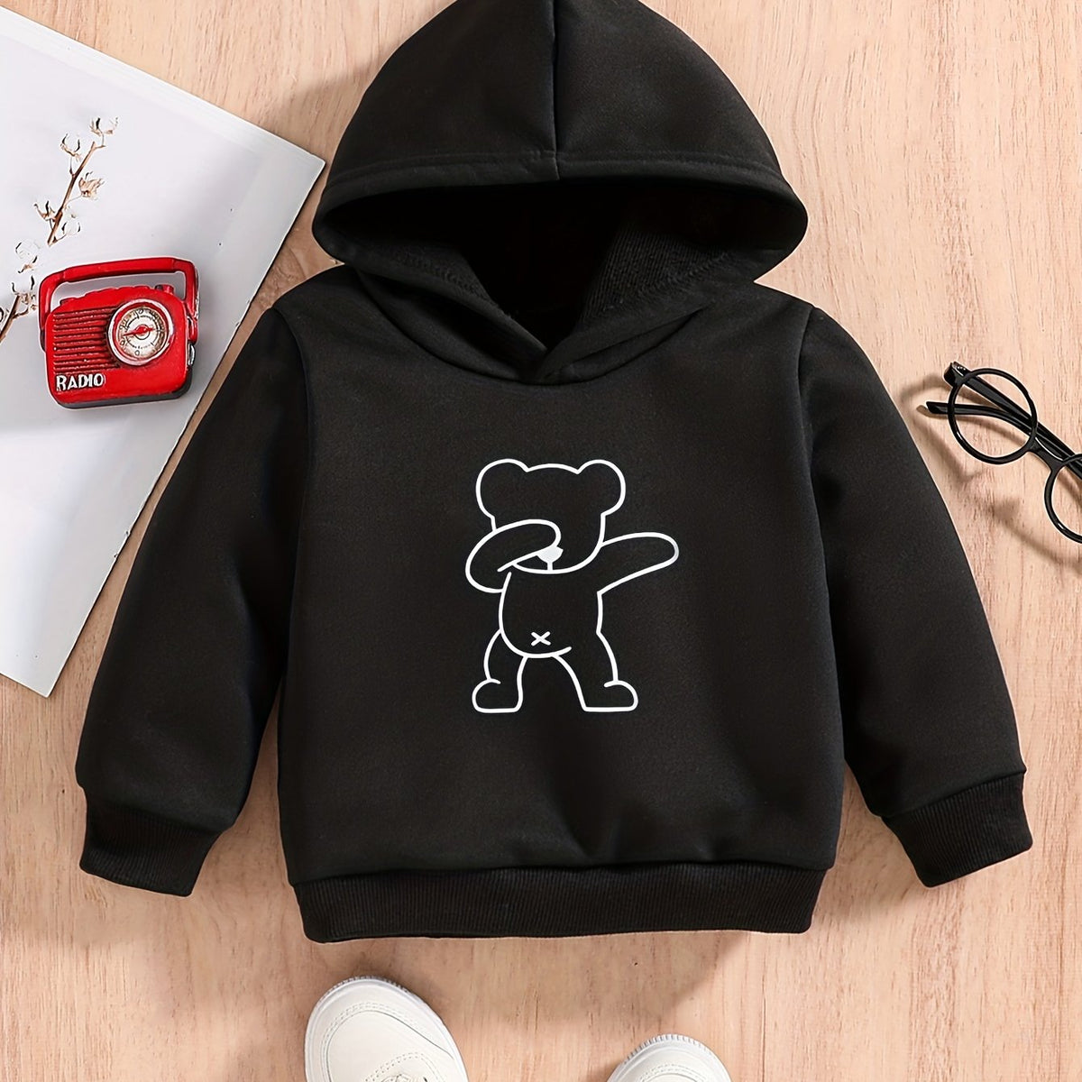 Boys Bear Graphic Hoodie Sweatshirt
