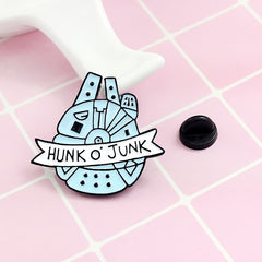 Funny HUNK O' JUNK Hand-lettered Brooch