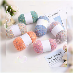Colorful Dot Polar Fleece Hand-woven Yarn for DIY Knitting, Crocheting - 1pc