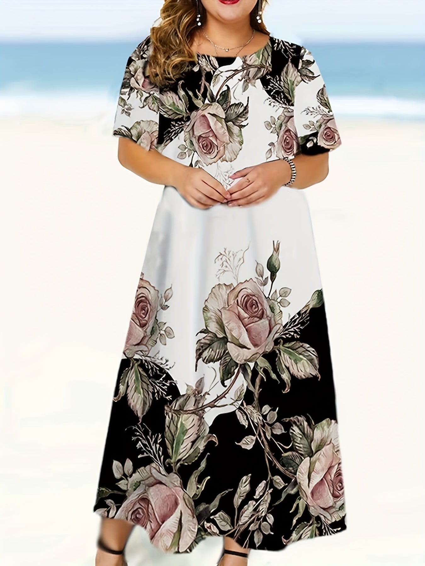  Women's Floral Print Maxi Dress
