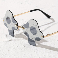 Y2K Mushroom Sunglasses UV400 Kpop Rimless Glasses Beach Party Club