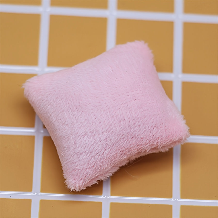 Polyester Dollhouse Pillow Set Plush Toy House Decor Mini Bedroom Scene Sofa Mod