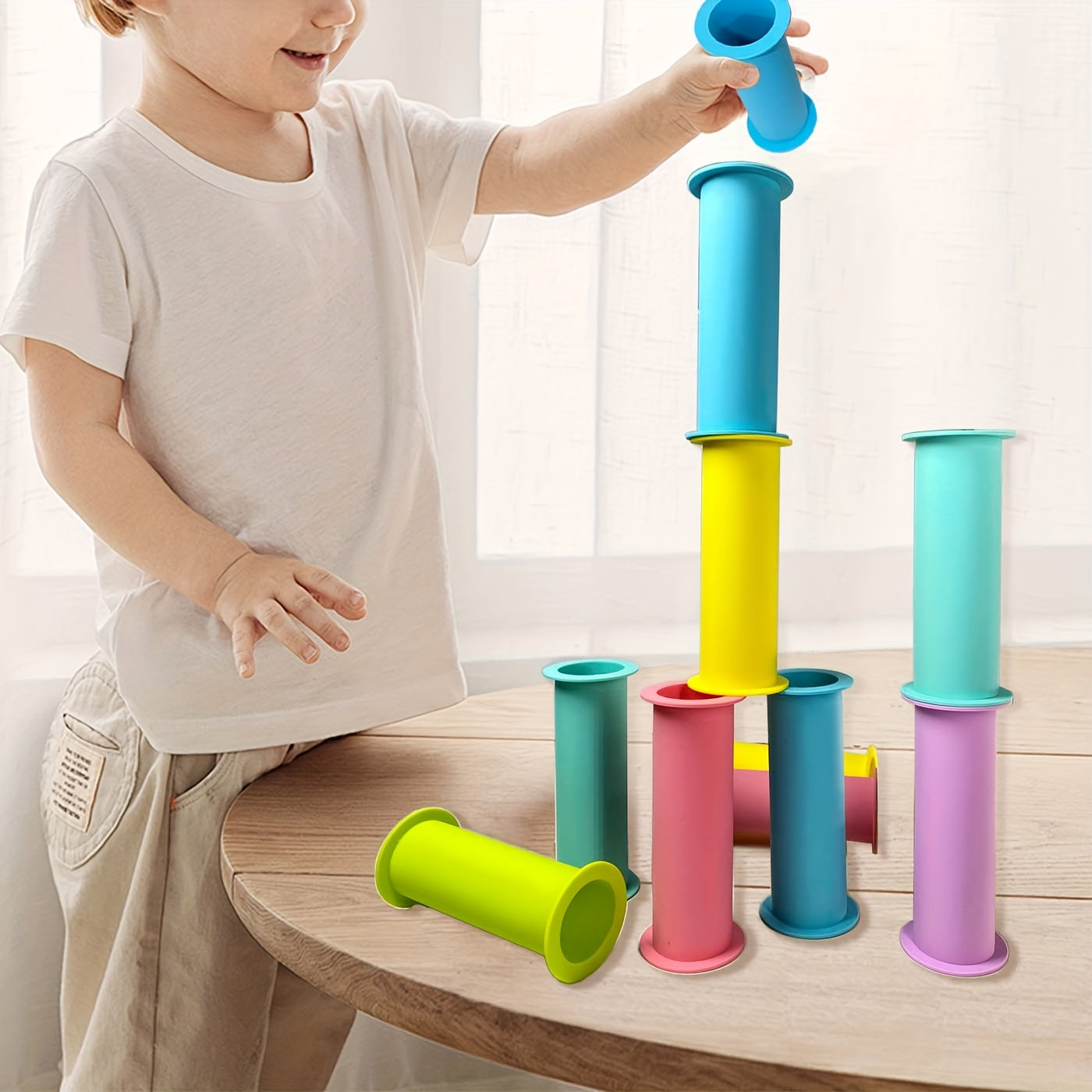 Silicone Sensory Toys for Kids Stacking & Balancing Puzzle Set