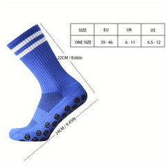 3 Pairs Non Slip Soccer Socks Breathable Sports Crew Socks Grip