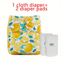 Skin Friendly Cloth Diapers For Infants Leak Proof Printed Brushed Lining