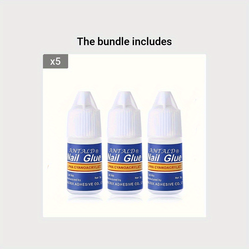 3pcs Nail Glue Transparent Adhesive Gem Gel Nail Art Manicure