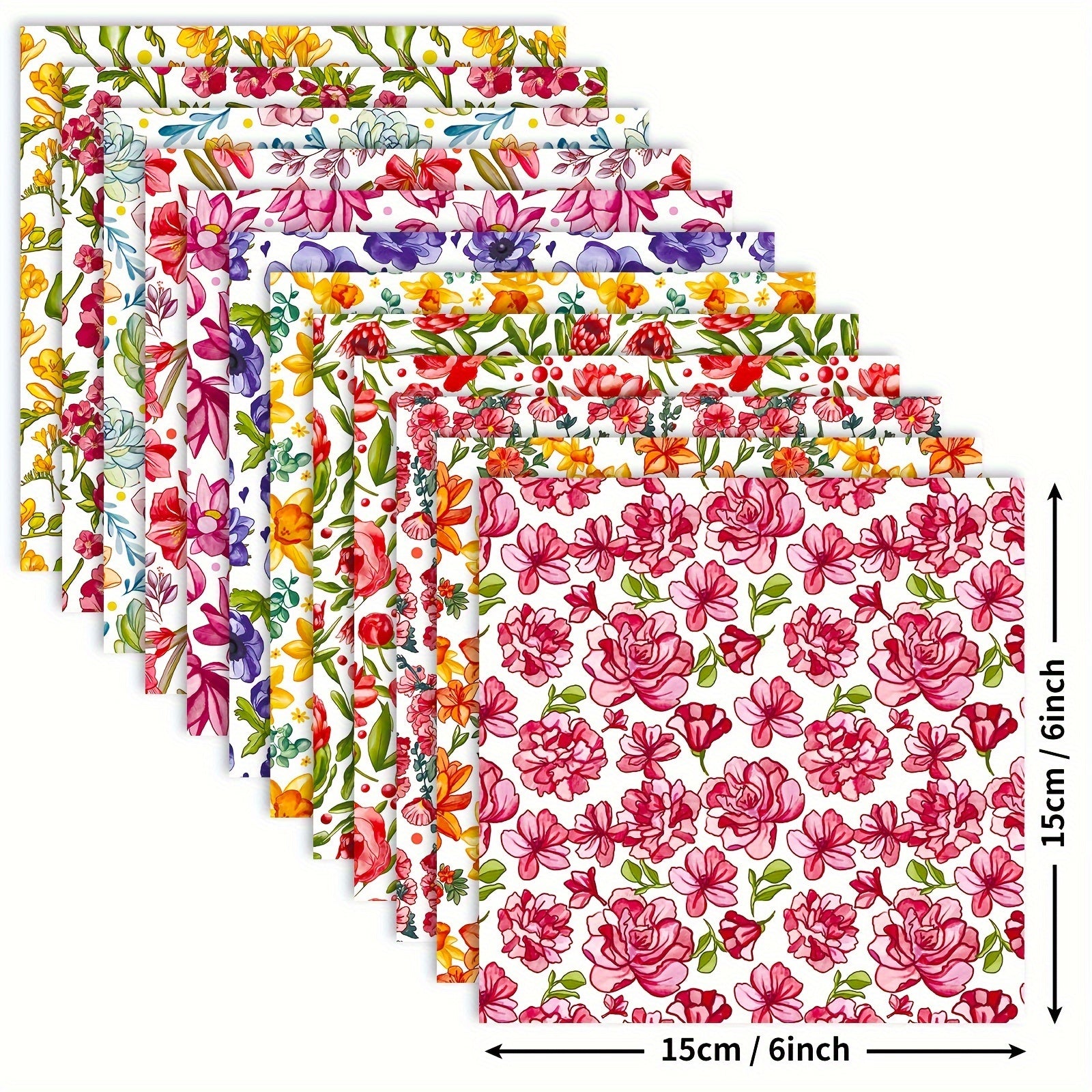 12pcs Flower Series Brochure Material Paper for DIY Photo Album Scrapbook