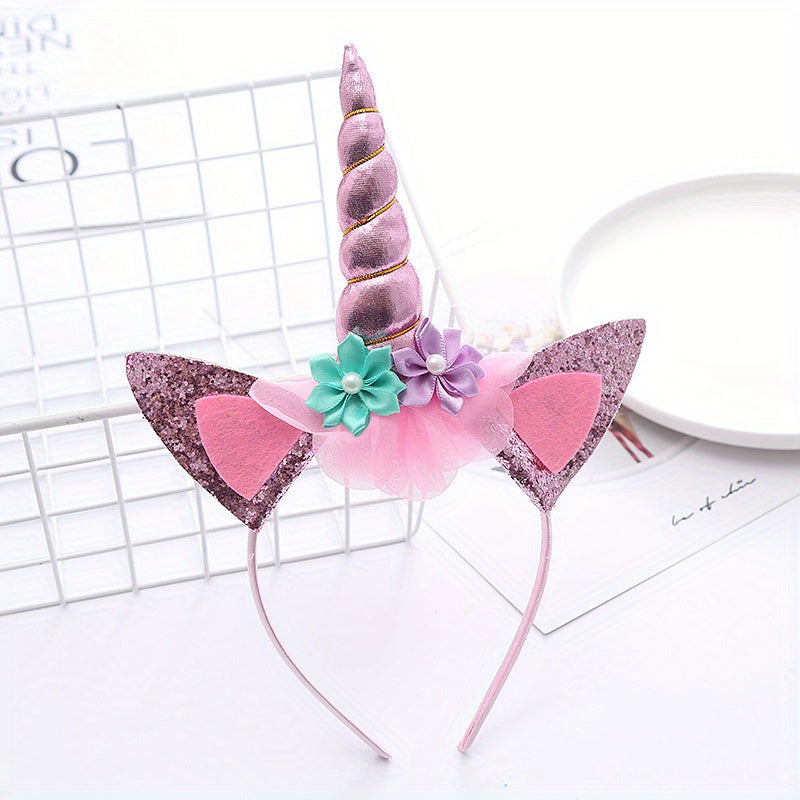 Unicorn Hair Hoop Cartoon Headdress for Kids