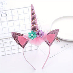 Unicorn Hair Hoop Cartoon Headdress for Kids